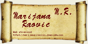 Marijana Raović vizit kartica